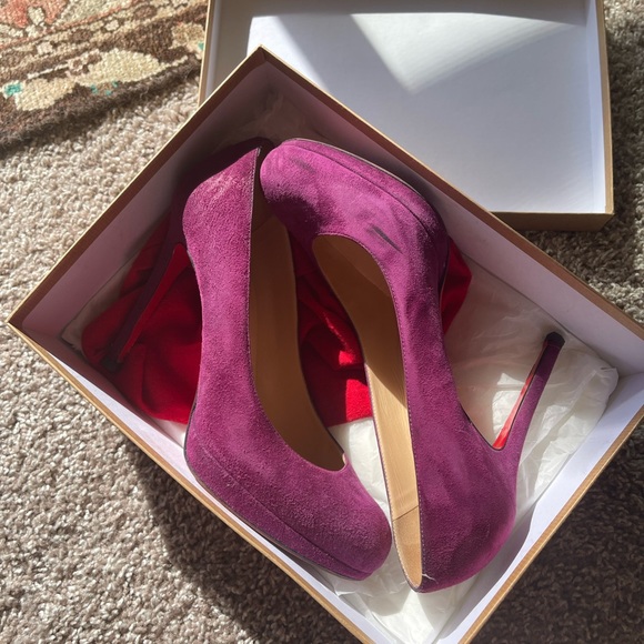 Christian Louboutin New Simple 120mm 39.5 PURPLE SUEDE - Picture 1 of 7